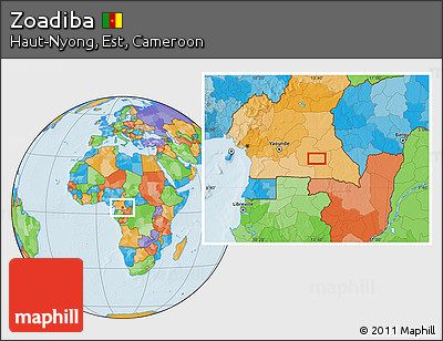 Political Location Map of Zoadiba