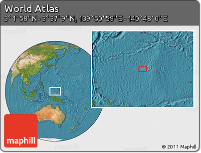 Satellite Location Map of the Area around 3° 19' 33" N, 140° 19' 29" E