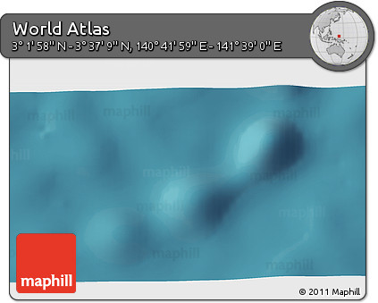 Satellite 3D Map of the Area around 3° 19' 33" N, 141° 10' 30" E