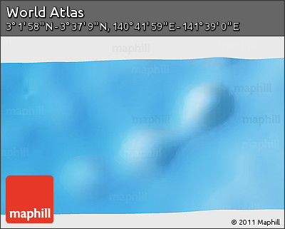 Shaded Relief 3D Map of the Area around 3° 19' 33" N, 141° 10' 30" E