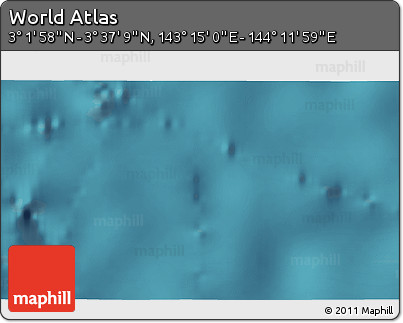 Satellite 3D Map of the Area around 3° 19' 33" N, 143° 43' 29" E