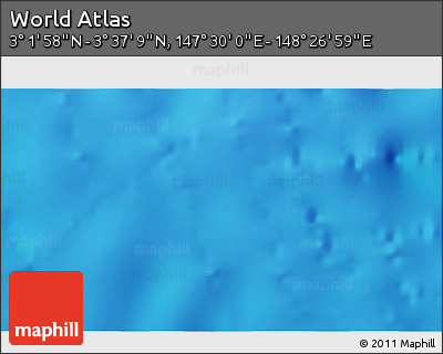 Physical 3D Map of the Area around 3° 19' 33" N, 147° 58' 29" E