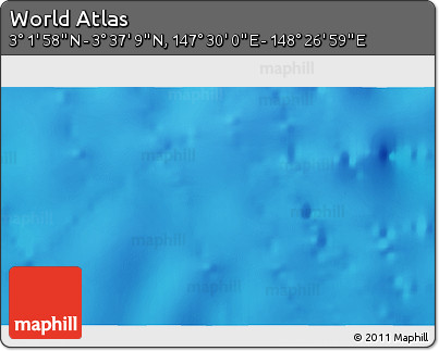 Physical 3D Map of the Area around 3° 19' 33" N, 147° 58' 29" E