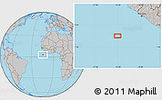 Gray Location Map of the area around 3° 19' 33" N, 14° 22' 30" W
