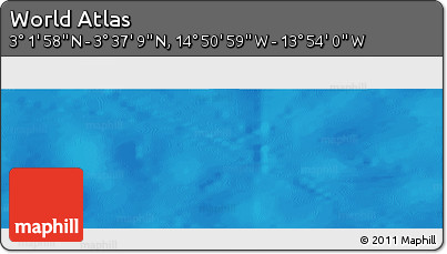 Physical Panoramic Map of the Area around 3° 19' 33" N, 14° 22' 30" W