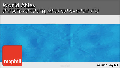 Shaded Relief Panoramic Map of the Area around 3° 19' 33" N, 14° 22' 30" W