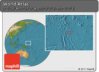 Satellite Location Map of the Area around 3° 19' 33" N, 150° 31' 30" E