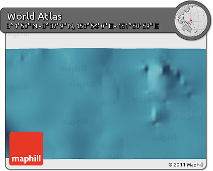 Satellite 3D Map of the Area around 3° 19' 33" N, 151° 22' 30" E