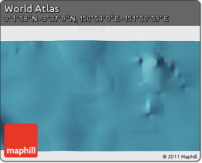 Satellite 3D Map of the Area around 3° 19' 33" N, 151° 22' 30" E