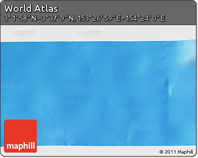 Physical 3D Map of the Area around 3° 19' 33" N, 153° 55' 30" E