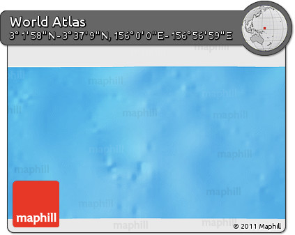 Physical 3D Map of the Area around 3° 19' 33" N, 156° 28' 29" E