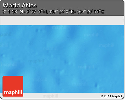 Physical 3D Map of the Area around 3° 19' 33" N, 159° 52' 30" E