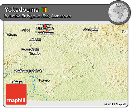 Physical Panoramic Map of Yokadouma
