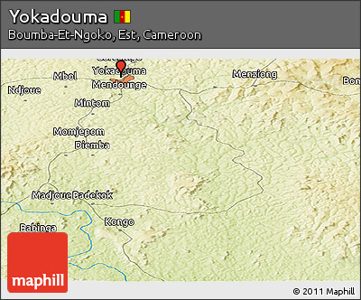 Physical Panoramic Map of Yokadouma