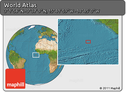 Satellite Location Map of the Area around 3° 19' 33" N, 15° 13' 29" W