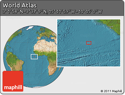 Satellite Location Map of the Area around 3° 19' 33" N, 15° 13' 29" W