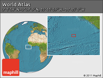 Satellite Location Map of the Area around 3° 19' 33" N, 15° 13' 29" W