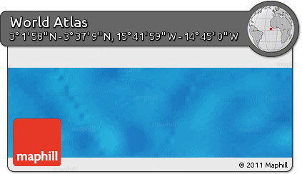 Shaded Relief Panoramic Map of the Area around 3° 19' 33" N, 15° 13' 29" W