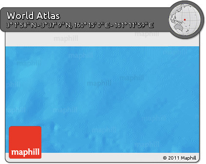 Physical 3D Map of the Area around 3° 19' 33" N, 160° 43' 29" E