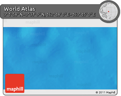 Shaded Relief 3D Map of the Area around 3° 19' 33" N, 163° 16' 30" E