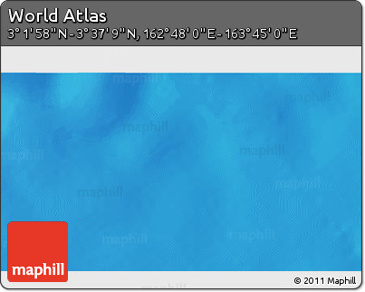 Shaded Relief 3D Map of the Area around 3° 19' 33" N, 163° 16' 30" E