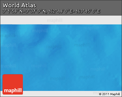 Shaded Relief 3D Map of the Area around 3° 19' 33" N, 163° 16' 30" E
