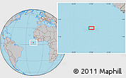 Gray Location Map of the area around 3° 19' 33" N, 16° 55' 29" W
