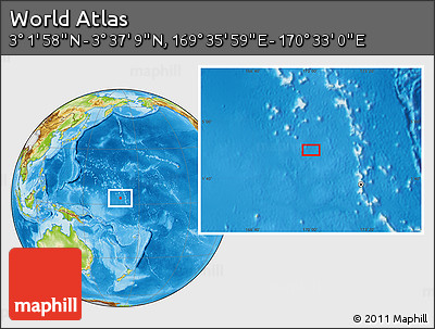 Physical Location Map of the Area around 3° 19' 33" N, 170° 4' 29" E