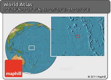 Satellite Location Map of the Area around 3° 19' 33" N, 170° 4' 29" E