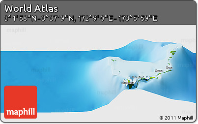 Physical Panoramic Map of the Area around 3° 19' 33" N, 172° 37' 30" E