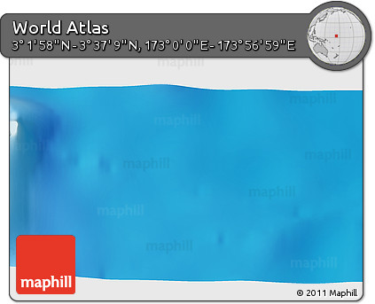 Physical 3D Map of the Area around 3° 19' 33" N, 173° 28' 29" E