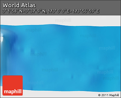 Physical 3D Map of the Area around 3° 19' 33" N, 173° 28' 29" E