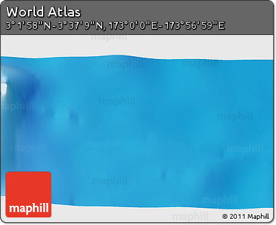 Physical 3D Map of the Area around 3° 19' 33" N, 173° 28' 29" E