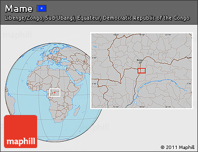 Gray Location Map of Mame