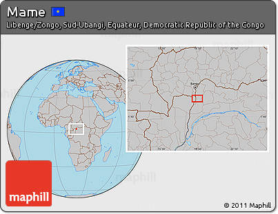 Gray Location Map of Mame