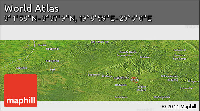 Satellite Panoramic Map of the Area around 3° 19' 33" N, 19° 37' 30" E