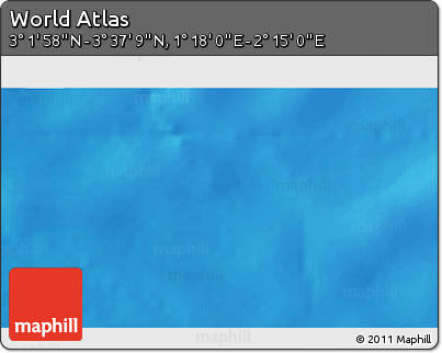 Physical 3D Map of the Area around 3° 19' 33" N, 1° 46' 29" E