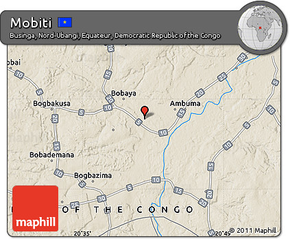 Shaded Relief Map of Mobiti