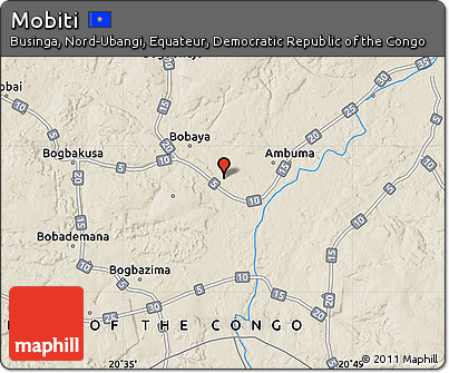 Shaded Relief Map of Mobiti