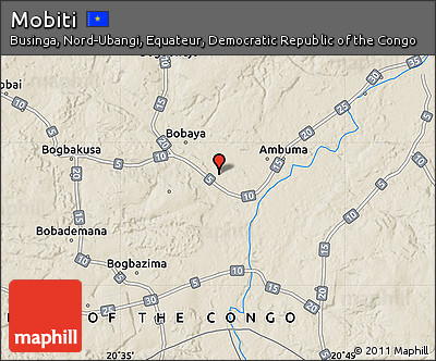 Shaded Relief Map of Mobiti