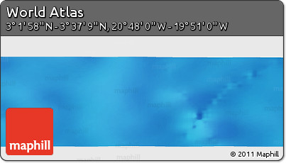 Shaded Relief Panoramic Map of the Area around 3° 19' 33" N, 20° 19' 30" W