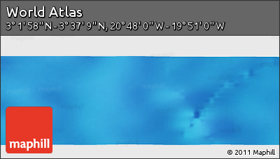 Shaded Relief Panoramic Map of the Area around 3° 19' 33" N, 20° 19' 30" W