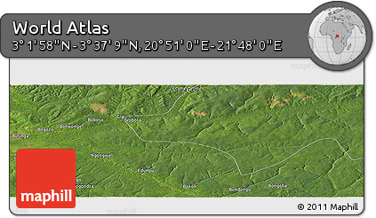 Satellite Panoramic Map of the Area around 3° 19' 33" N, 21° 19' 30" E