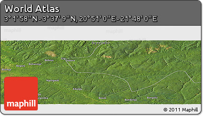 Satellite Panoramic Map of the Area around 3° 19' 33" N, 21° 19' 30" E