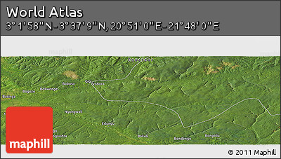Satellite Panoramic Map of the Area around 3° 19' 33" N, 21° 19' 30" E