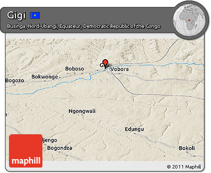 Shaded Relief Panoramic Map of Gigi