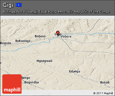 Shaded Relief Panoramic Map of Gigi