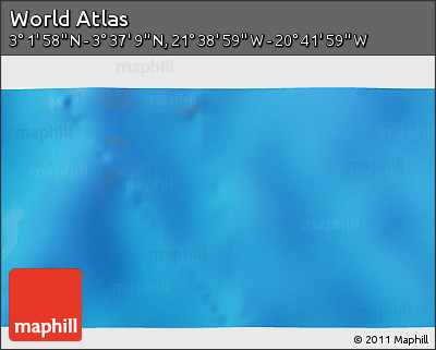 Physical 3D Map of the Area around 3° 19' 33" N, 21° 10' 29" W
