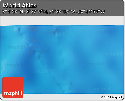 Physical 3D Map of the Area around 3° 19' 33" N, 21° 10' 29" W