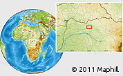 Physical Location Map of the area around 3° 19' 33" N, 23° 1' 29" E